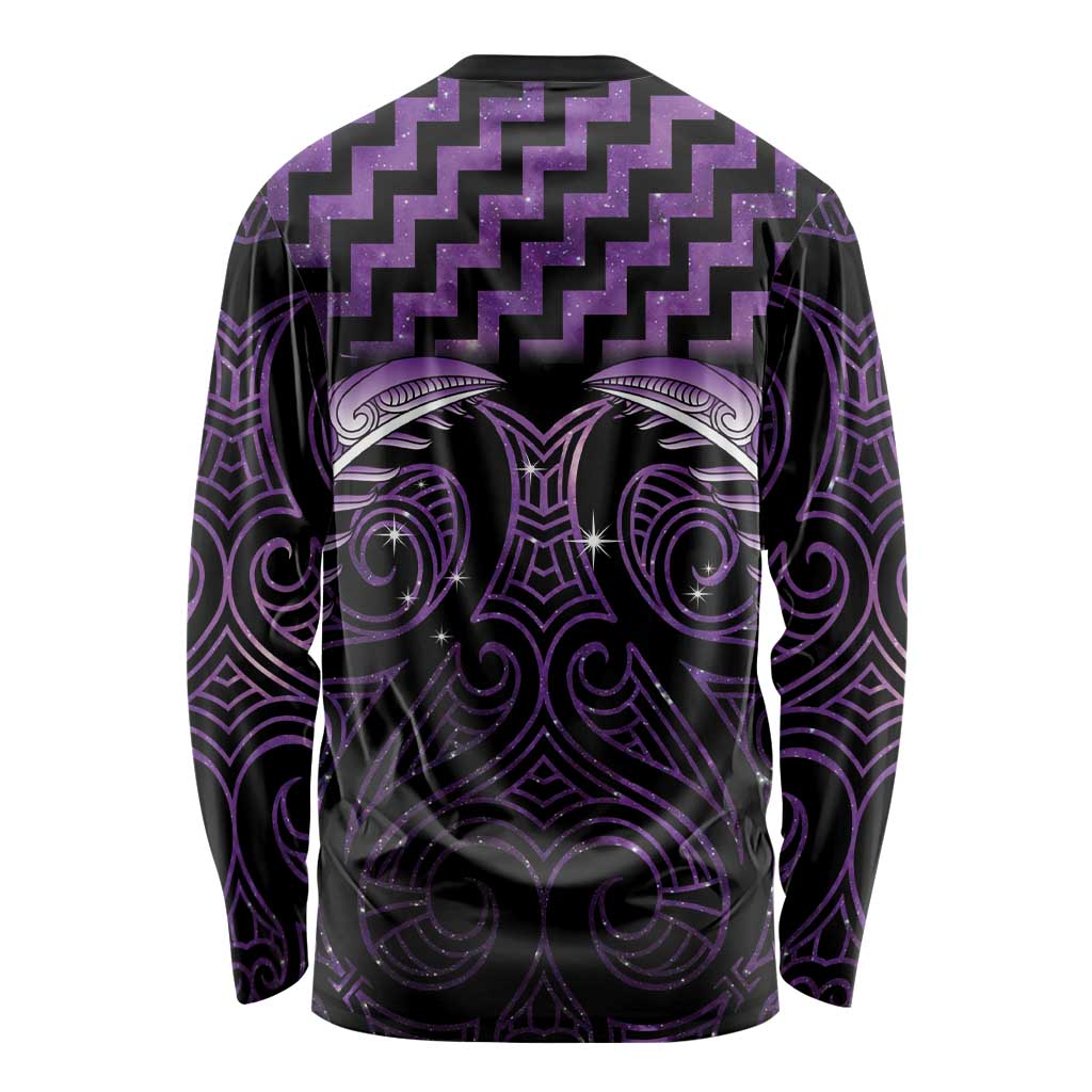 Purple Matariki New Zealand Long Sleeve Shirt Maori Poutama Galaxy Vibes LT14 - Polynesian Pride