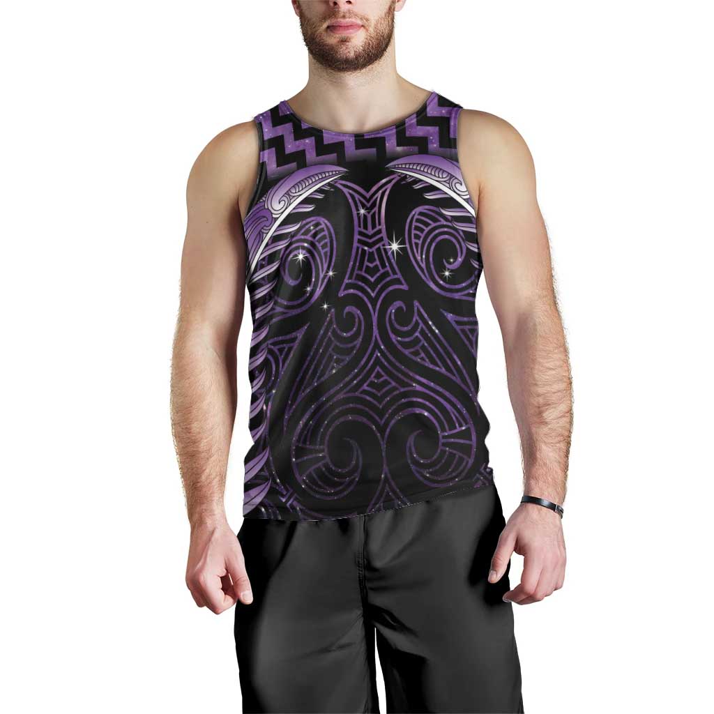 Purple Matariki New Zealand Men Tank Top Maori Poutama Galaxy Vibes LT14 - Polynesian Pride