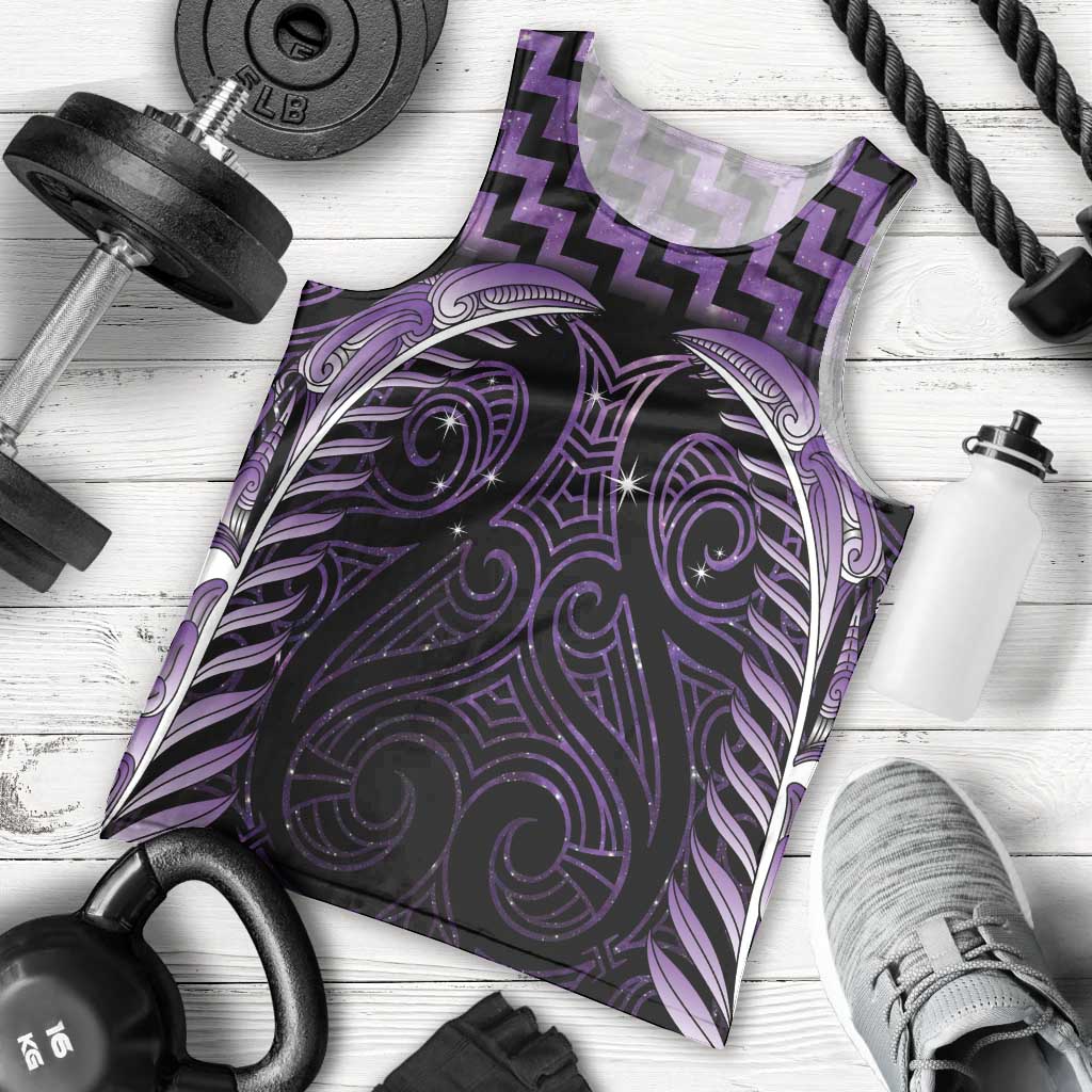 Purple Matariki New Zealand Men Tank Top Maori Poutama Galaxy Vibes LT14 - Polynesian Pride