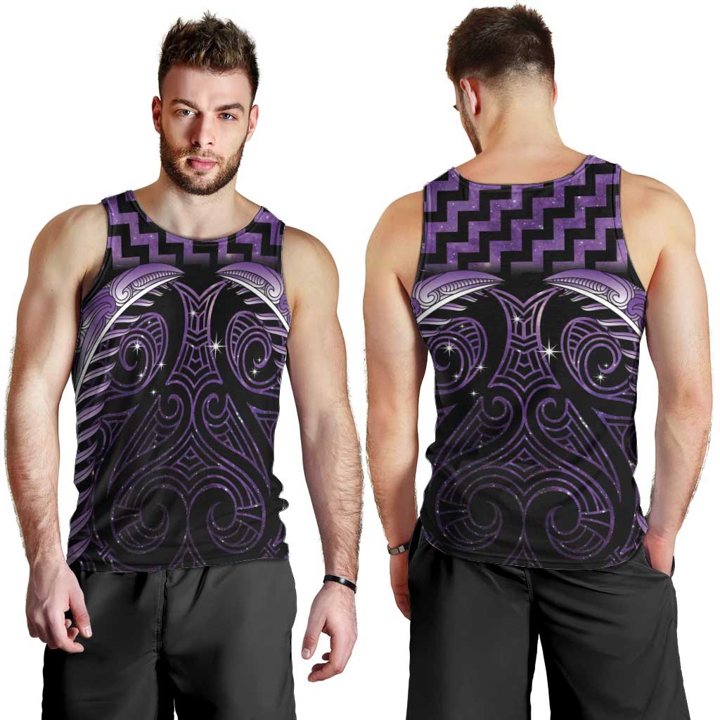 Purple Matariki New Zealand Men Tank Top Maori Poutama Galaxy Vibes LT14 - Polynesian Pride