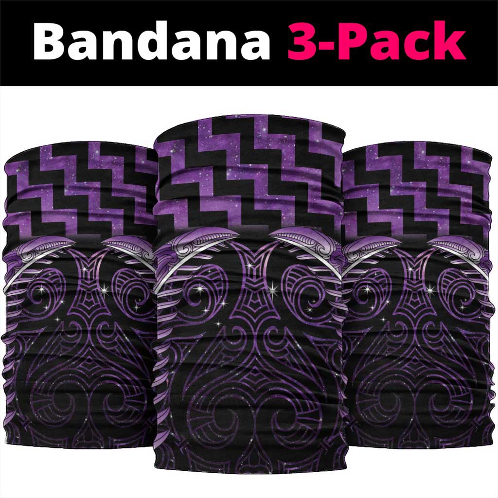 Purple Matariki New Zealand Neck Gaiter Maori Poutama Galaxy Vibes LT14 package One Size: 25*50cm Purple - Polynesian Pride