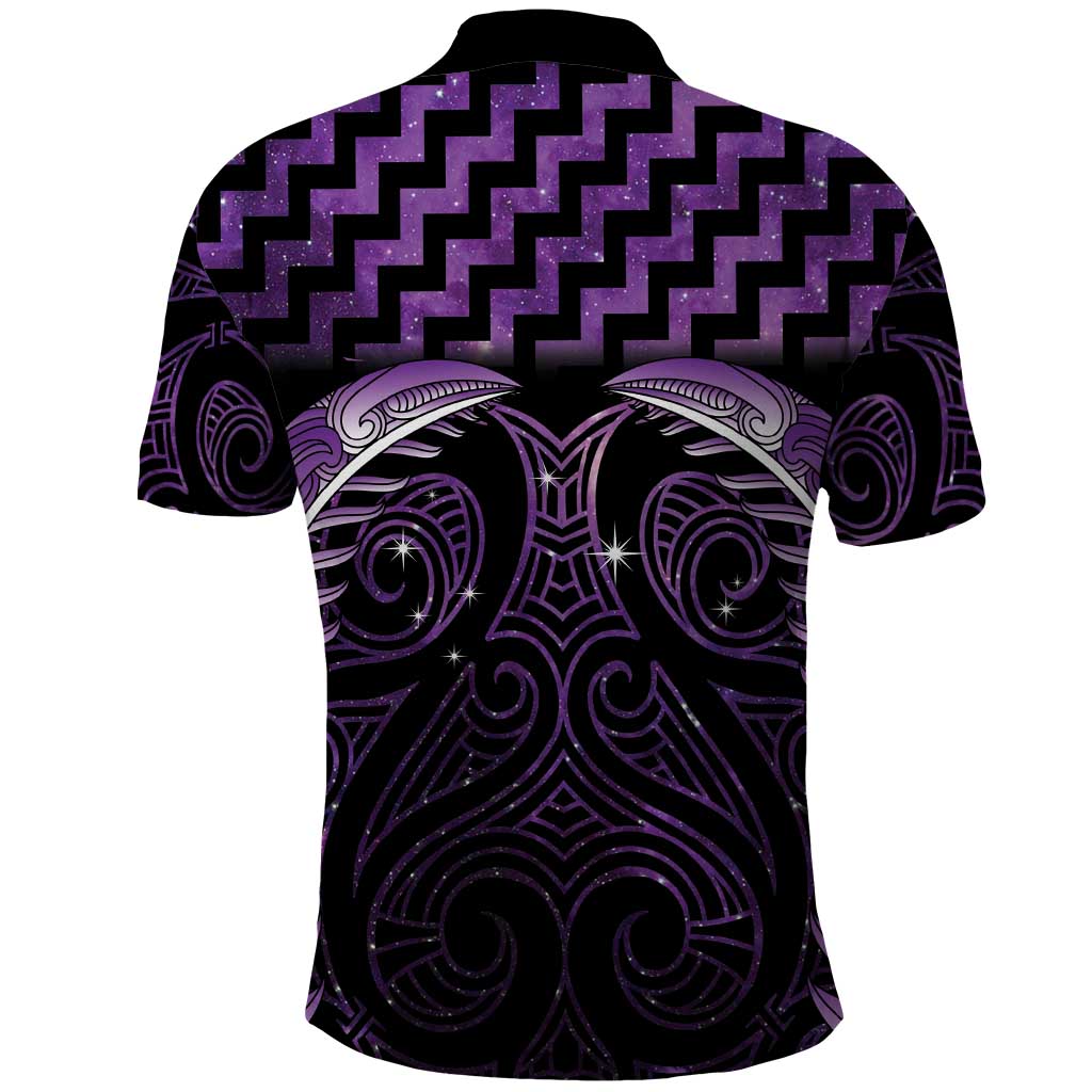 Purple Matariki New Zealand Polo Shirt Maori Poutama Galaxy Vibes LT14 - Polynesian Pride