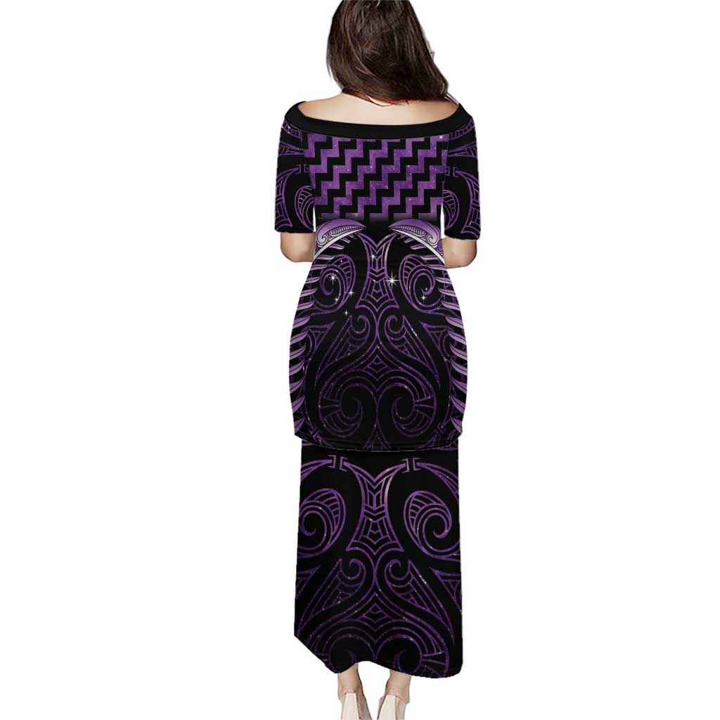 Purple Matariki New Zealand Puletasi Maori Poutama Galaxy Vibes LT14 - Polynesian Pride