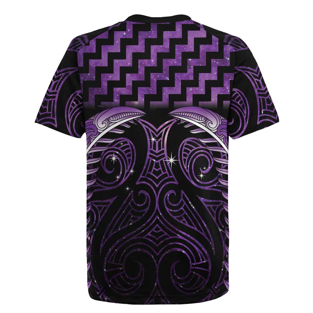Purple Matariki New Zealand Rugby Jersey Maori Poutama Galaxy Vibes LT14 - Polynesian Pride