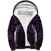 Purple Matariki New Zealand Sherpa Hoodie Maori Poutama Galaxy Vibes LT14 Unisex Purple - Polynesian Pride