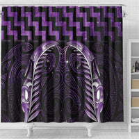 Purple Matariki New Zealand Shower Curtain Maori Poutama Galaxy Vibes LT14 - Polynesian Pride