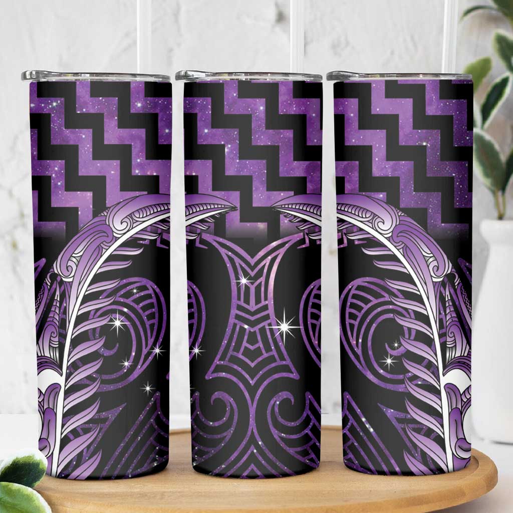 Purple Matariki New Zealand Skinny Tumbler Maori Poutama Galaxy Vibes LT14 - Polynesian Pride