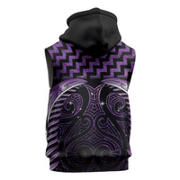 Purple Matariki New Zealand Sleeveless Hoodie Maori Poutama Galaxy Vibes LT14 - Polynesian Pride