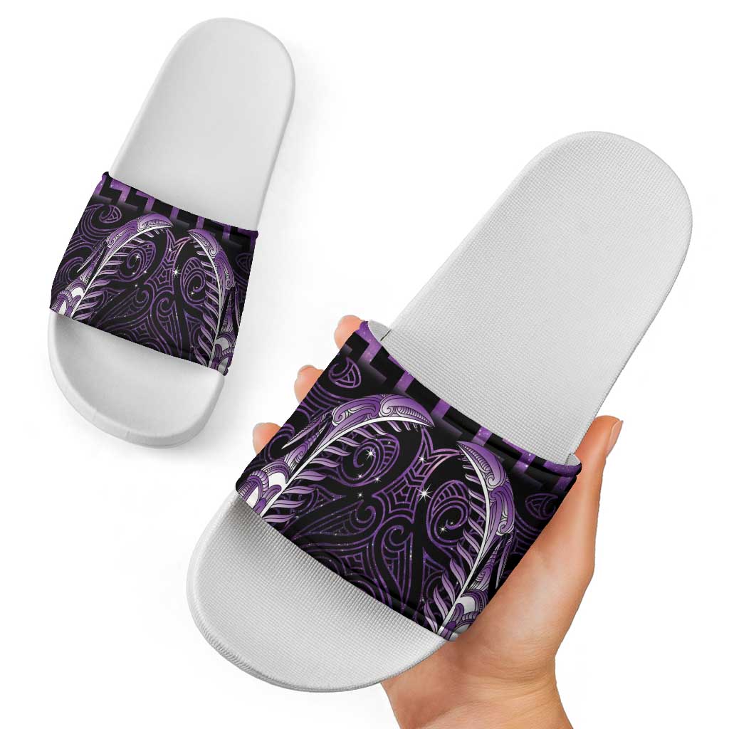 Purple Matariki New Zealand Slide Sandals Maori Poutama Galaxy Vibes LT14 - Polynesian Pride