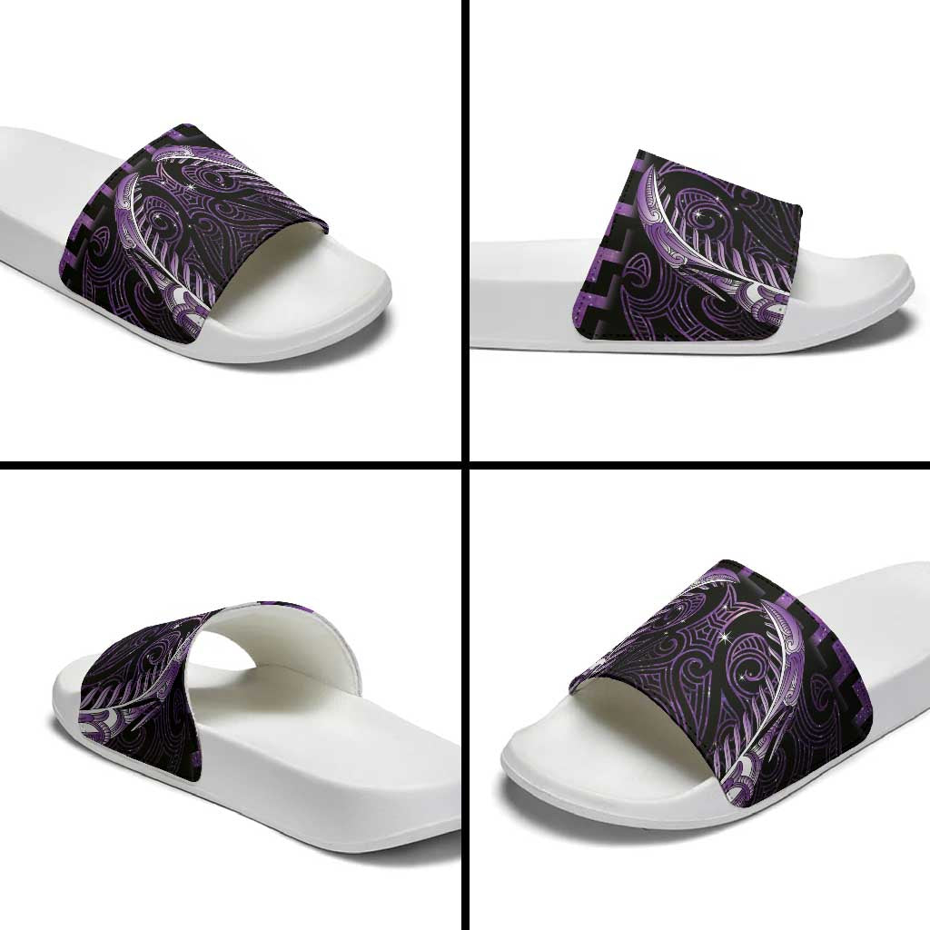 Purple Matariki New Zealand Slide Sandals Maori Poutama Galaxy Vibes LT14 - Polynesian Pride