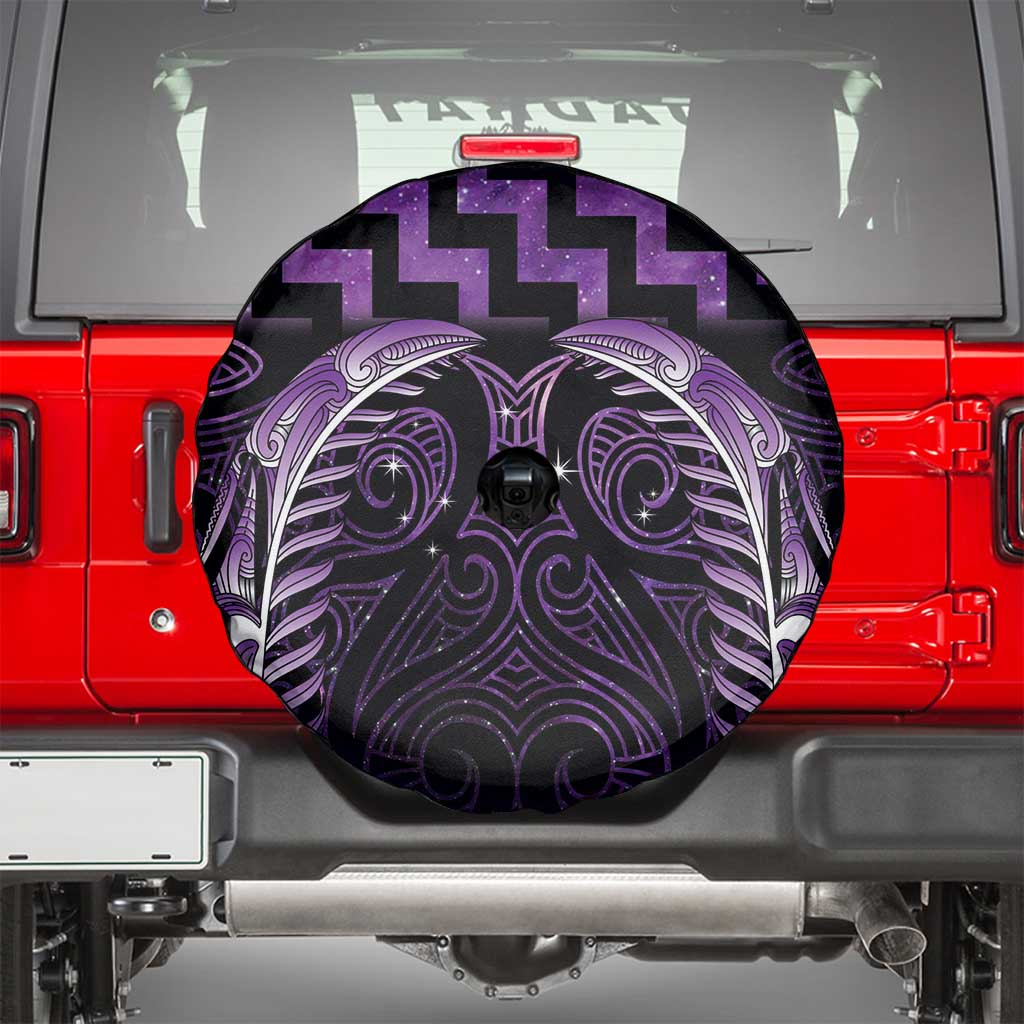 Purple Matariki New Zealand Spare Tire Cover Maori Poutama Galaxy Vibes LT14 - Polynesian Pride