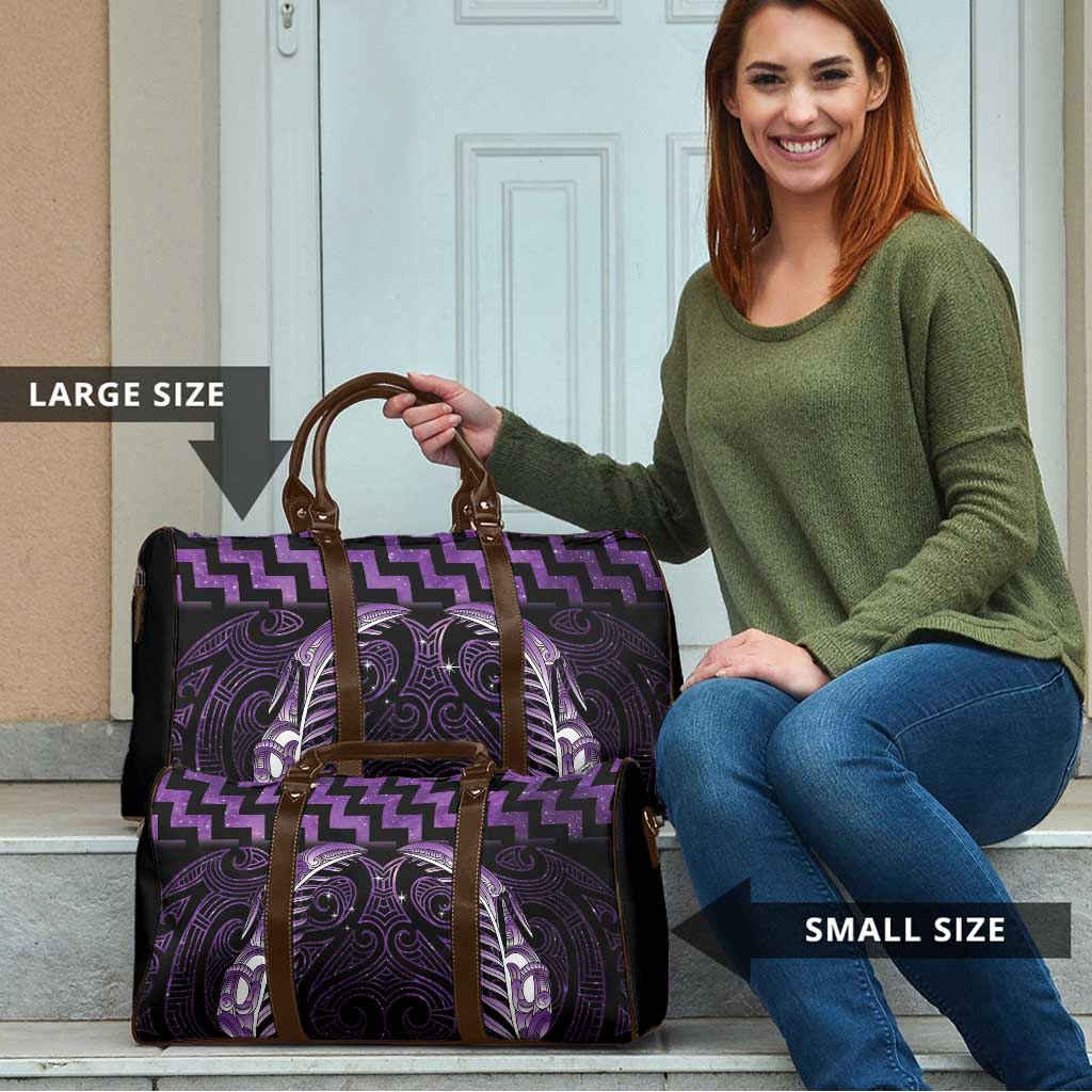 Purple Matariki New Zealand Travel Bag Maori Poutama Galaxy Vibes LT14 - Polynesian Pride