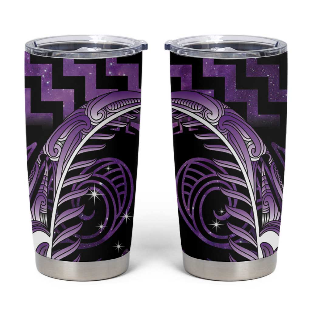 Purple Matariki New Zealand Tumbler Cup Maori Poutama Galaxy Vibes LT14 Purple - Polynesian Pride