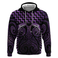 Purple Matariki New Zealand Zip Hoodie Maori Poutama Galaxy Vibes LT14 Pullover Hoodie Purple - Polynesian Pride