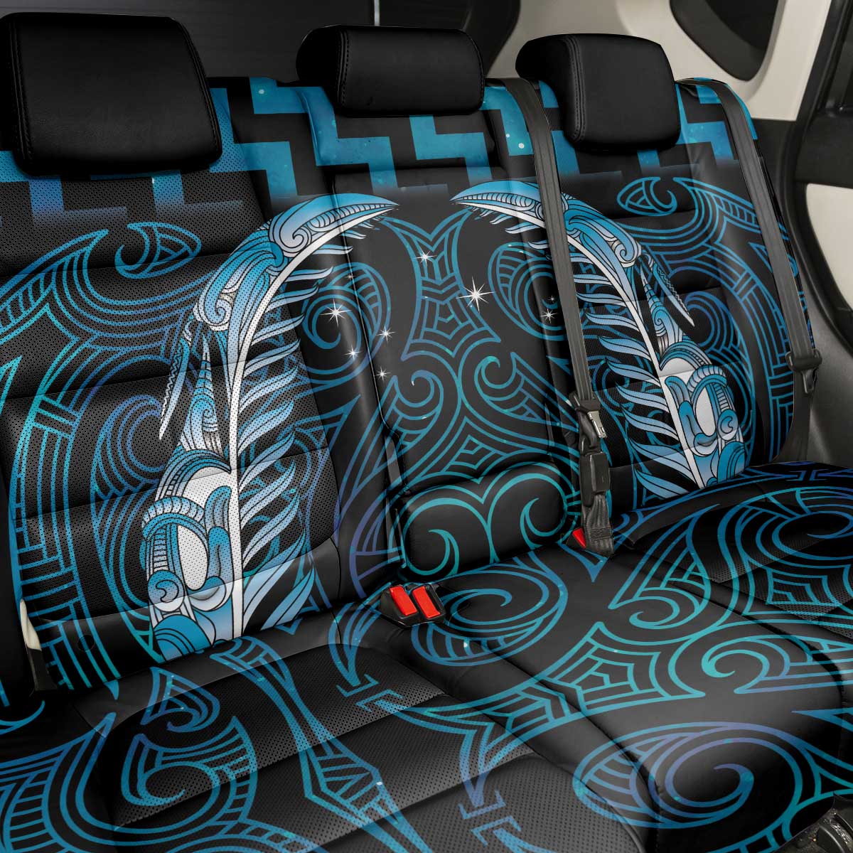 Blue Matariki New Zealand Back Car Seat Cover Maori Poutama Galaxy Vibes LT14 - Polynesian Pride