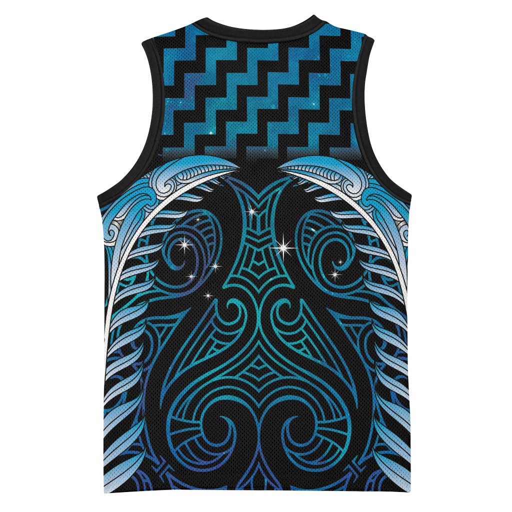 Blue Matariki New Zealand Basketball Jersey Maori Poutama Galaxy Vibes LT14 - Polynesian Pride