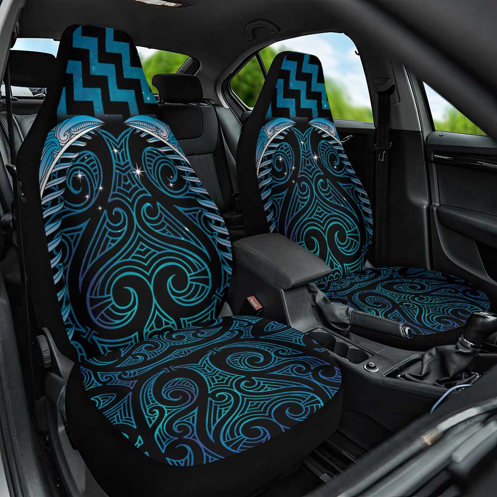 Blue Matariki New Zealand Car Seat Cover Maori Poutama Galaxy Vibes LT14 One Size Blue - Polynesian Pride