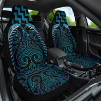 Blue Matariki New Zealand Car Seat Cover Maori Poutama Galaxy Vibes LT14 One Size Blue - Polynesian Pride