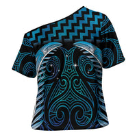 Blue Matariki New Zealand Cross Shoulder Shirt Maori Poutama Galaxy Vibes LT14 - Polynesian Pride