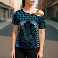 Blue Matariki New Zealand Cross Shoulder Shirt Maori Poutama Galaxy Vibes LT14 - Polynesian Pride