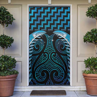 Blue Matariki New Zealand Door Cover Maori Poutama Galaxy Vibes LT14 Blue - Polynesian Pride