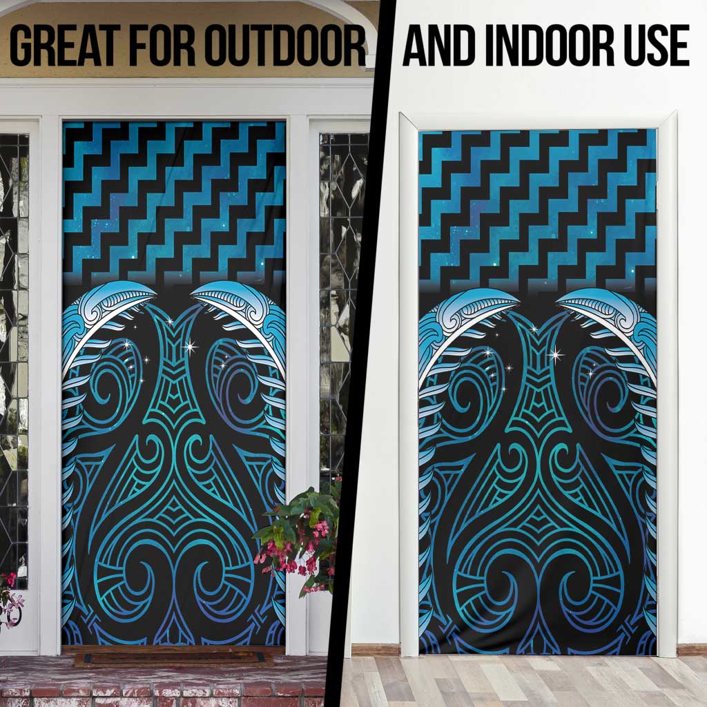 Blue Matariki New Zealand Door Cover Maori Poutama Galaxy Vibes LT14 - Polynesian Pride