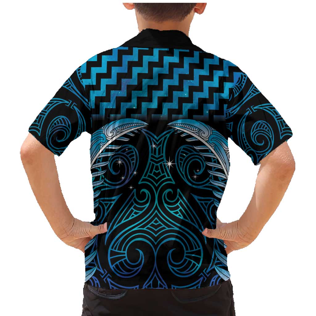 Blue Matariki New Zealand Family Matching Mermaid Dress and Hawaiian Shirt Maori Poutama Galaxy Vibes LT14 - Polynesian Pride