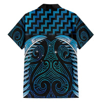 Blue Matariki New Zealand Family Matching Off The Shoulder Long Sleeve Dress and Hawaiian Shirt Maori Poutama Galaxy Vibes LT14 - Polynesian Pride