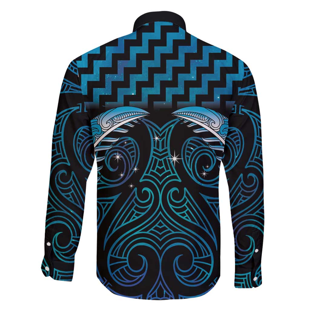 Blue Matariki New Zealand Family Matching Off Shoulder Short Dress and Hawaiian Shirt Maori Poutama Galaxy Vibes LT14 - Polynesian Pride