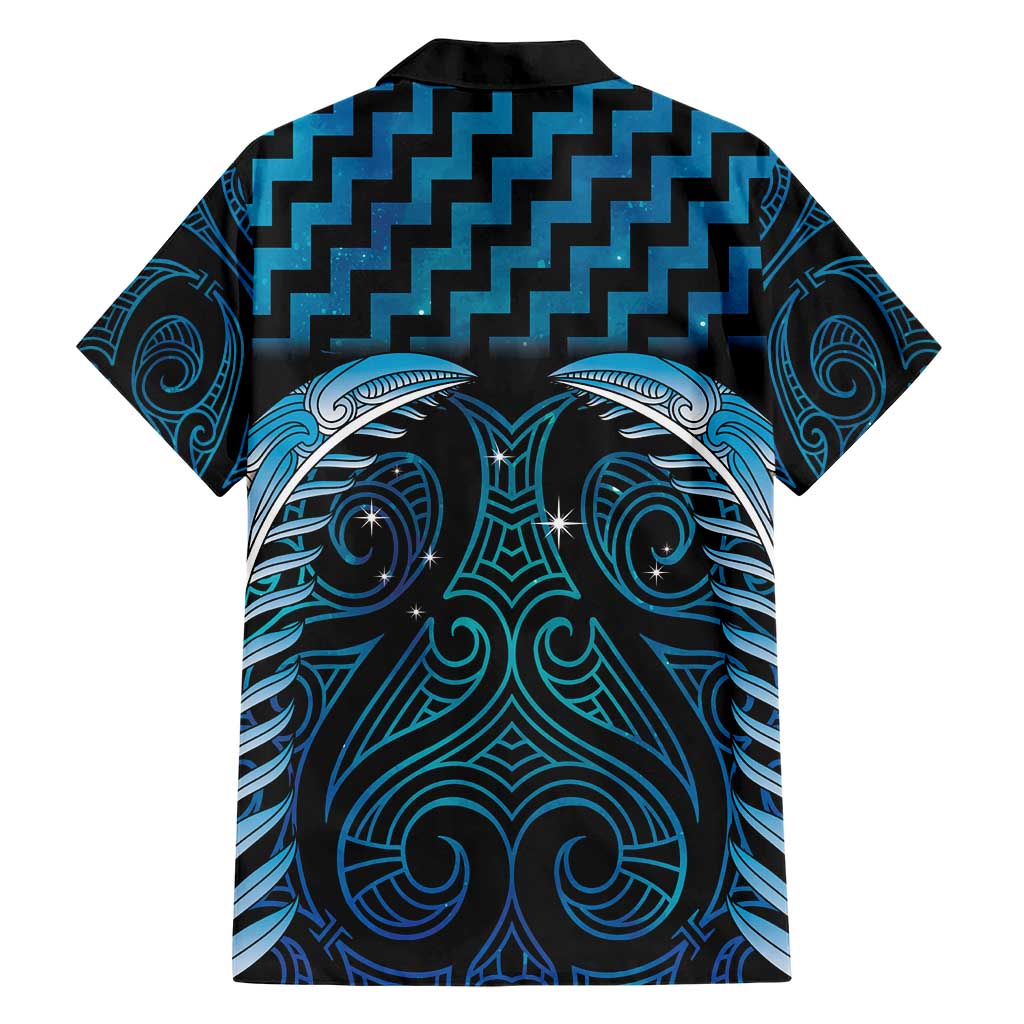 Blue Matariki New Zealand Family Matching Short Sleeve Bodycon Dress and Hawaiian Shirt Maori Poutama Galaxy Vibes LT14 - Polynesian Pride