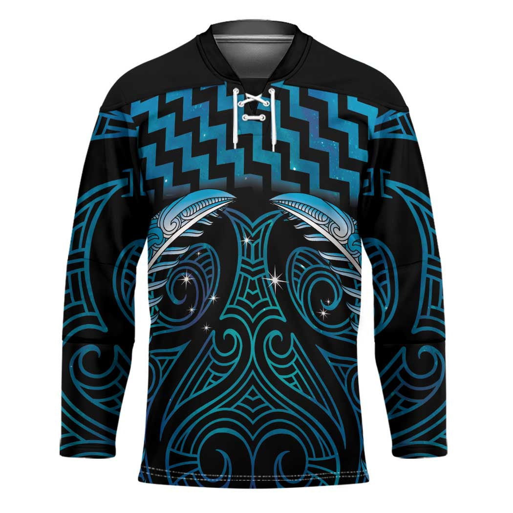 Blue Matariki New Zealand Hockey Jersey Maori Poutama Galaxy Vibes LT14 Unisex Blue - Polynesian Pride
