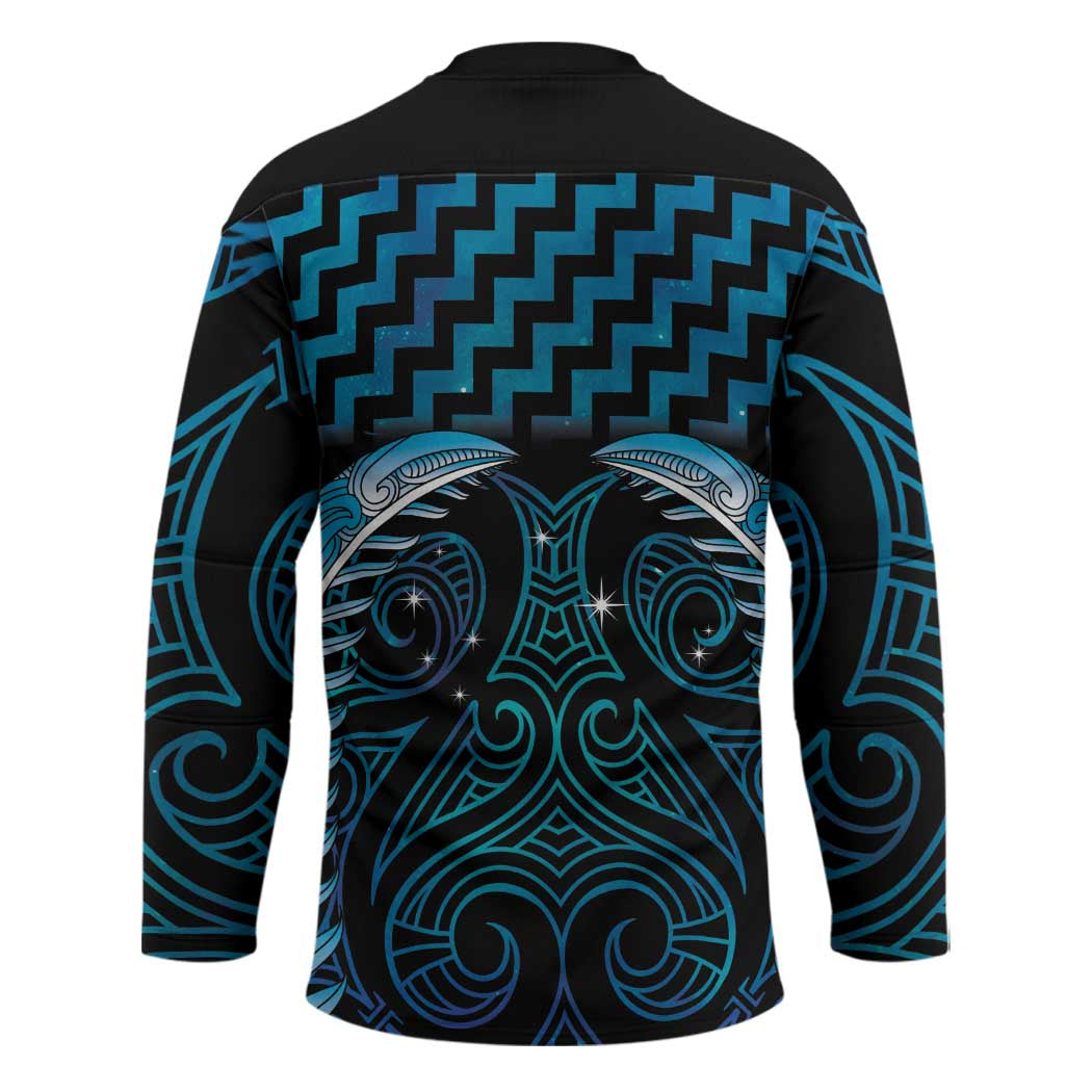 Blue Matariki New Zealand Hockey Jersey Maori Poutama Galaxy Vibes LT14 - Polynesian Pride