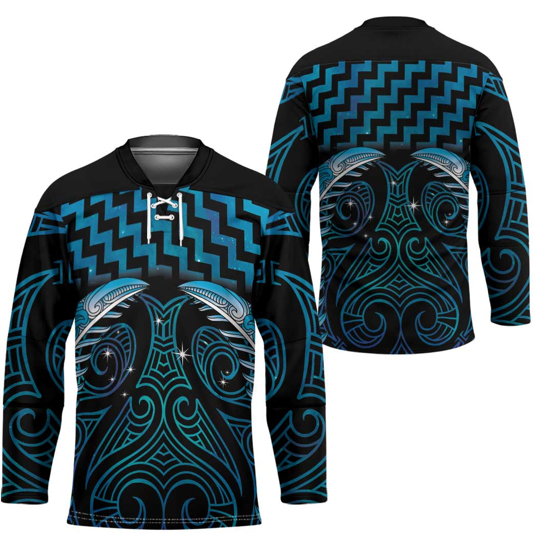 Blue Matariki New Zealand Hockey Jersey Maori Poutama Galaxy Vibes LT14 - Polynesian Pride