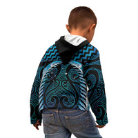 Blue Matariki New Zealand Kid Hoodie Maori Poutama Galaxy Vibes LT14 - Polynesian Pride