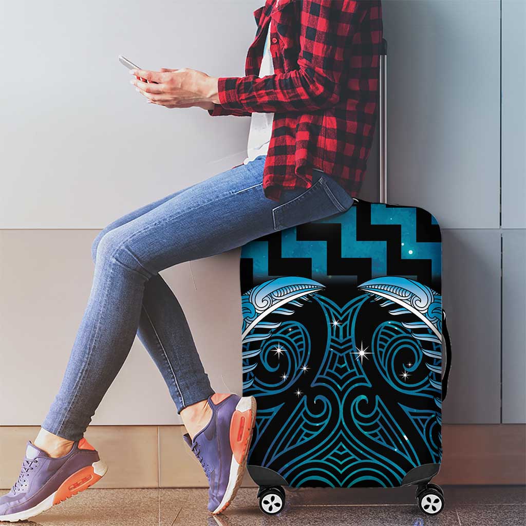 Blue Matariki New Zealand Luggage Cover Maori Poutama Galaxy Vibes