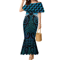 Blue Matariki New Zealand Mermaid Dress Maori Poutama Galaxy Vibes LT14 Women Blue - Polynesian Pride
