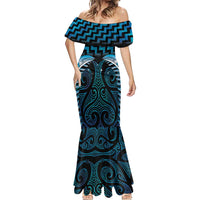 Blue Matariki New Zealand Mermaid Dress Maori Poutama Galaxy Vibes LT14 - Polynesian Pride