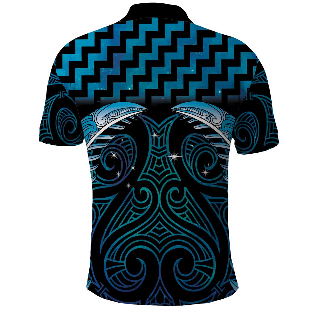 Blue Matariki New Zealand Polo Shirt Maori Poutama Galaxy Vibes LT14 - Polynesian Pride