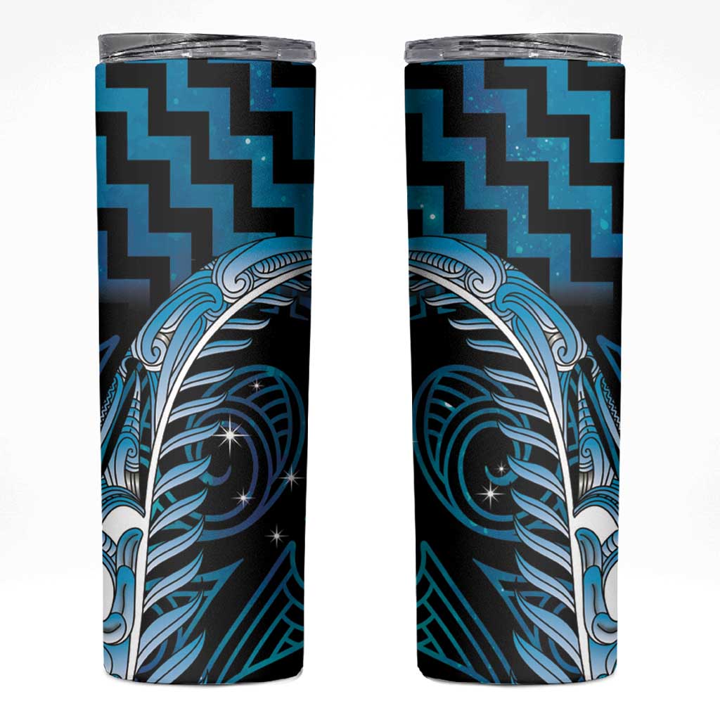 Blue Matariki New Zealand Skinny Tumbler Maori Poutama Galaxy Vibes LT14 Blue - Polynesian Pride