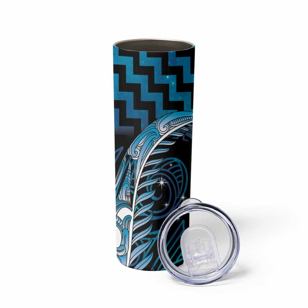 Blue Matariki New Zealand Skinny Tumbler Maori Poutama Galaxy Vibes LT14 - Polynesian Pride