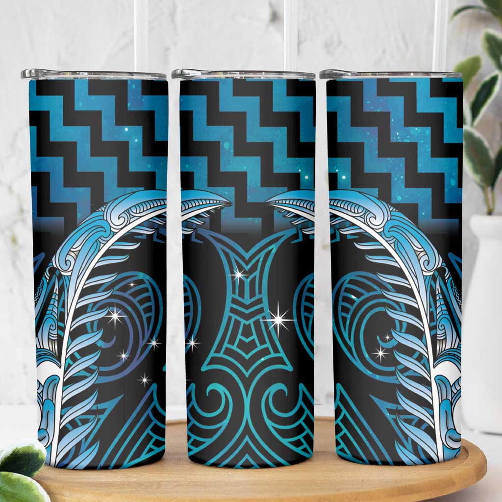 Blue Matariki New Zealand Skinny Tumbler Maori Poutama Galaxy Vibes LT14 - Polynesian Pride
