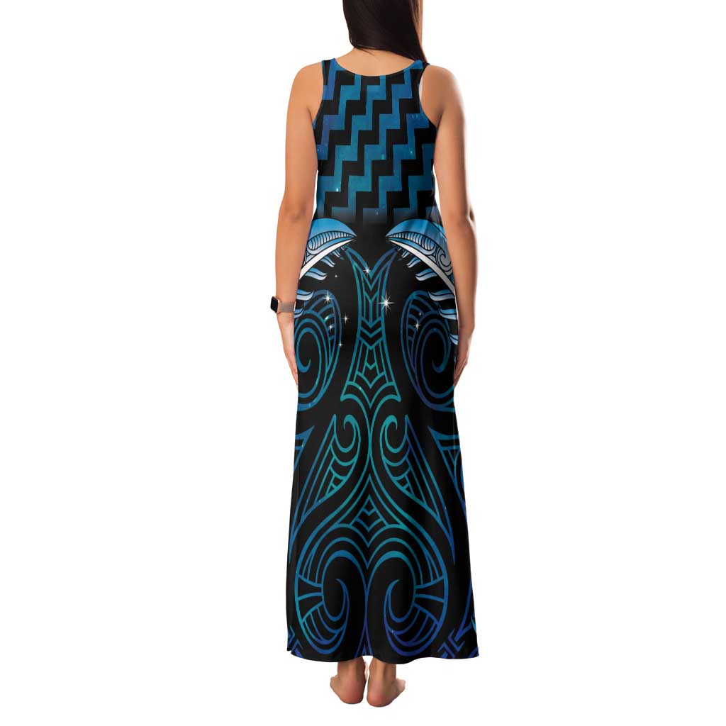 Blue Matariki New Zealand Tank Maxi Dress Maori Poutama Galaxy Vibes LT14 - Polynesian Pride