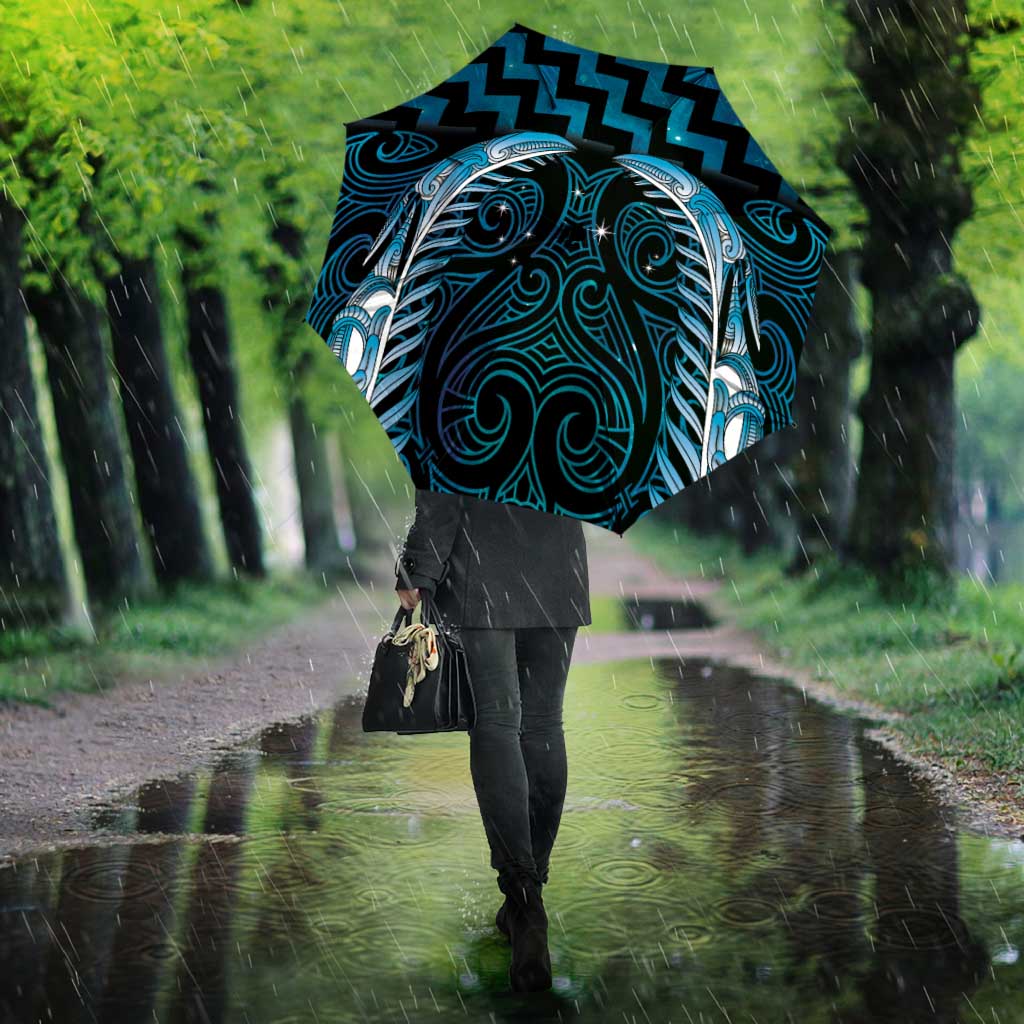 Blue Matariki New Zealand Umbrella Maori Poutama Galaxy Vibes - Polynesian Pride