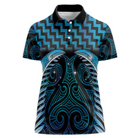 Blue Matariki New Zealand Women Polo Shirt Maori Poutama Galaxy Vibes LT14 Female Blue - Polynesian Pride