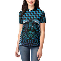 Blue Matariki New Zealand Women Polo Shirt Maori Poutama Galaxy Vibes LT14 - Polynesian Pride