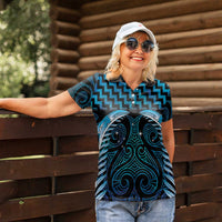 Blue Matariki New Zealand Women Polo Shirt Maori Poutama Galaxy Vibes LT14 - Polynesian Pride