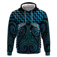 Blue Matariki New Zealand Zip Hoodie Maori Poutama Galaxy Vibes LT14 Pullover Hoodie Blue - Polynesian Pride