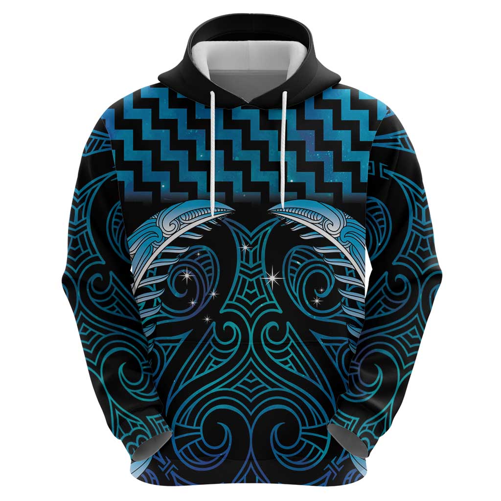 Blue Matariki New Zealand Zip Hoodie Maori Poutama Galaxy Vibes LT14 - Polynesian Pride