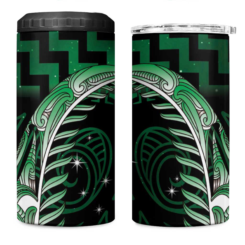 Green Matariki New Zealand 4 in 1 Can Cooler Tumbler Maori Poutama Galaxy Vibes LT14 One Size: 16 oz Green - Polynesian Pride