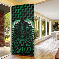 Green Matariki New Zealand Door Cover Maori Poutama Galaxy Vibes LT14 - Polynesian Pride